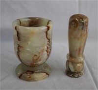 Marble mortar and pestle