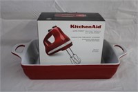 KitchenAid hand mixer & PC casserole dish 13" X 9"