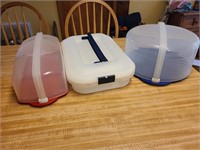 Lot of 3 Plastic Containers w/lids