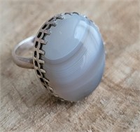 925 Agate Size 6 Ring