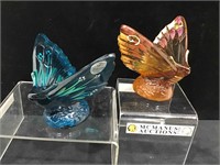Pair of Signed Fenton Hand painted Butterflies.