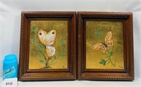 11"X13.5" Hand Painted Butterfly Framed Art