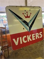 Vickers 6x6 dbl sided porcelain early 60s sign