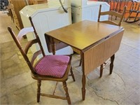 Drop leaf table with 2) chairs