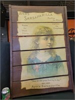 Ayers Sarsaparilla poster on wood