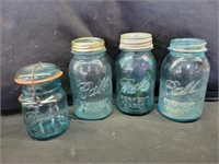 3qt and 1pint blue jars
