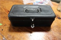 Metal box with misc sewing supplies