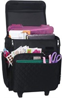 Everything Mary Rolling Craft Bag, Black Quilted