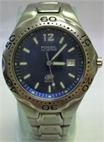 Fossil Blue 100M w/Date Quartz Wrist Watch