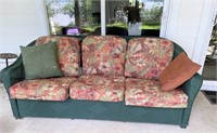 Patio Wicker 3 Cushion Sofa