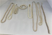 Lot of 8 faux pearl necklaces
