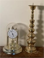 Seth Thomas anniversary clock / Brass candle