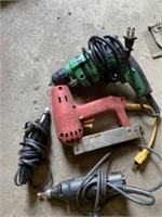 Electric tools including Hitachi drill. All