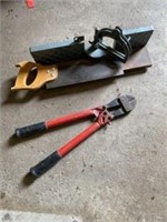 Bolt cutters and hand miter saw