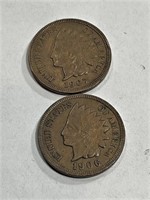 1906 -1907 Readable Liberty Band Indian Cents