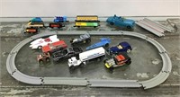 Die-cast cars & mini train w/ track