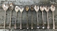 Group of silverplated salad utensils