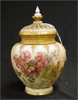 Royal Worcester blush ivory pot pouri jar
