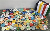 Lunch box full of button pins