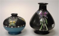 Two Shelley Butterfly vases