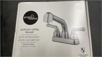 Project Source pull-out utility faucet chrome