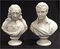 Two Victorian Parian musical composer busts