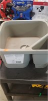 Portable sink with drain and strainer and baby