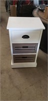 Small wooden side cabinet with drawers. Cream and