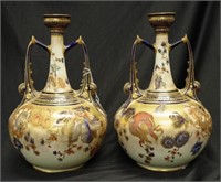 Pair antique Royal Crown Derby mantle vases