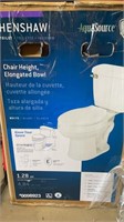 Henshaw toilet chair height elongated bowl white