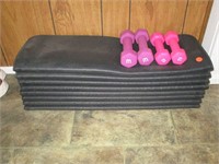 Exercise Mats and Dumbells