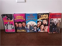 (5) 3 Stooges VHS Movies Tapes