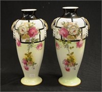 Pair of Art Deco Rubian ware Grimwades vases