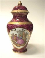 Limoges hand painted lidded vase