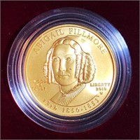 2010-W $10 Abigail Fillmore Gold Coin 1/2Oz UNC