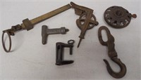 lot of 6: grain scale, hook, & others