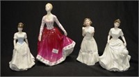 Four various Royal Doulton young lady figurines