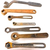 lot of 7 wrenches TB Wood's, Chain Belt Co others