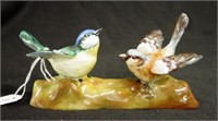 Crown Staffordshire bird group figurine