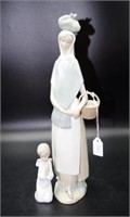 Lladro Standing Woman with Fruit Basket