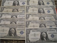 $1 Dollar Silver Certificates 1957-1957A-1957B