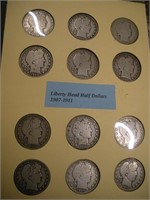 12-United States Liberty Head Silver Half Dollars