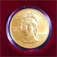 2007-W $10 Dolley Madison Gold Coin 1/2Oz UNC