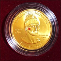 2008-W $10 Elizabeth Monroe Gold Coin 1/2Oz UNC