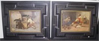 Two antique framed oil paintings on canvas
