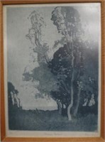 Sydney Long (1871-1955) 'Moonrise Pastoral'