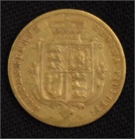 Queen Victoria 1876 gold half sovereign