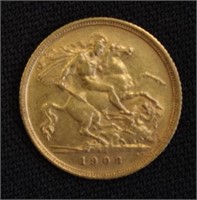 Edward VII 1908S gold half sovereign