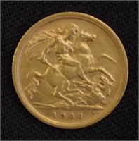 Edward VII 1906S gold half sovereign
