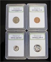 Four USA 1958 silver gem proofs